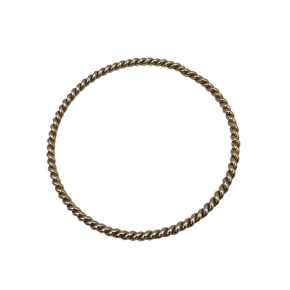 Twisted Gold Tone Rope Bangle Bracelet For Women - Timeless & Elegant Design - Picture 1 of 3